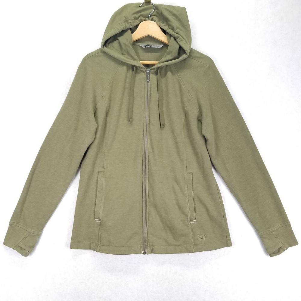 REI HoodieREI Co-op Green Fleece Pullover Hoodie Mens L Outdoor Hiking Trail